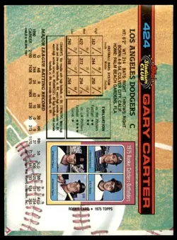 1991 Stadium #424 Gary Carter HOF LA Dodgers OVERSIZE No Gold SET BREAK RARE - Image 4