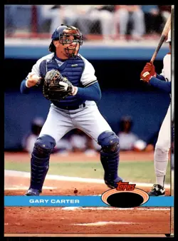 1991 Stadium #424 Gary Carter HOF LA Dodgers OVERSIZE No Gold SET BREAK RARE - Image 5