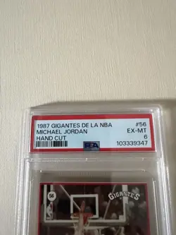 Michael Jordan 1987 Gigantes de la NBA #56 Sticker Card PSA 6 Rare - Image 2