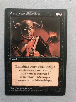 Mtg Carte Magic Fbb Demonic Tutor French LP - Image 1