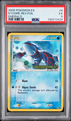 PSA 5 2005 Pokemon EX Emerald Kyogre Reverse Holo Foil Rare 6/106 STAMPED - Image 1