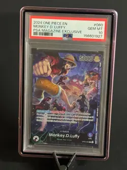 One Piece CCG Monkey.D.Luffy PSA Magazine Exclusive Promo PSA 10 - Image 1