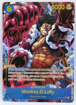 One Piece TCG Monkey D. Luffy SEC Alt Art OP11-118 English Fist Of Divine Speed - Image 1