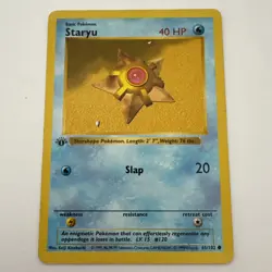 Pokemon Card Staryu 65/102 Base Set SHADOWLESS 1ST EDITION NM - Image 1
