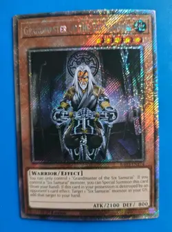 Near Mint Yugioh Grandmaster of the Six Samurai RA03-EN174 Platinum Secret Rare - Image 1
