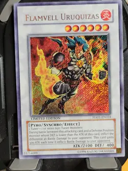 Yugioh- 1X Flamvell Uruquizas - Secret Rare - Limited - HA01-EN024 - Near Mint - Image 1
