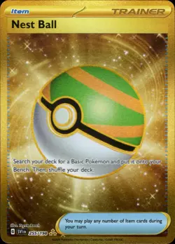 Pokemon TCG Nest Ball Scarlet & Violet Trainer Card Gold Rare, Base Set, 255/198 - Image 1