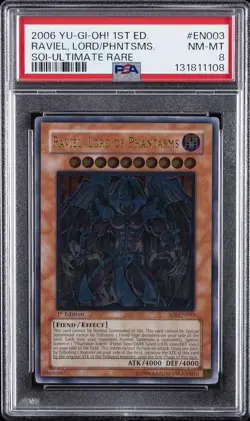 2006 YU-GI-OH! SOI-SHADOW OF INFINITY #EN003 RAVIEL, LORD OF PHANTASMS PSA 8 - Image 1