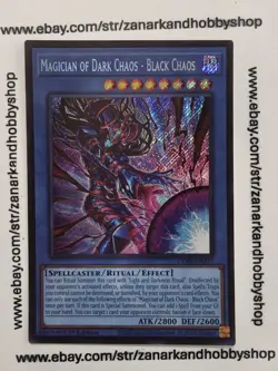 Yugioh Magician of Dark Chaos - Black Chaos CORI-EN027 SECRET RARE NM - Image 1