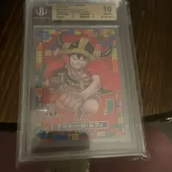 Bandai One Piece Card Game ONE PIECE DAY Monkey D. Luffy OP01-003 Foil SR BGS 10 - Image 1