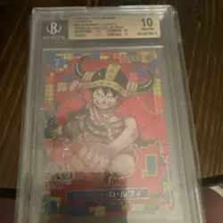 Bandai One Piece Card Game ONE PIECE DAY Monkey D. Luffy OP01-003 Foil SR BGS 10 - Image 3