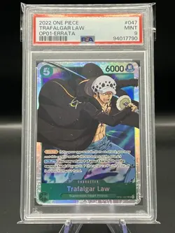 2022 One Piece Romance Dawn OP01-047 Trafalgar Law - Errata - PSA 9 - Image 1