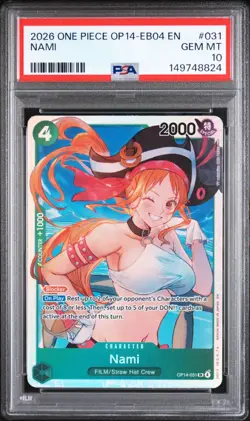 PSA 10 2026 ONE PIECE OP14 EB04 THE AZURE SEA'S SEVEN 031 NAMI - Image 1