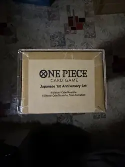 New Sealed One Piece Card Game Japanese 1st Anniversary Set (3 English Cards) - Image 1