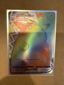 Pokemon TCG Pikachu VMAX Rainbow Rare Card G-Max Volt Tackle 310 HP - Image 1