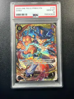 2025 ONE PIECE PRB02-PREMIUM BOOSTER ONE PIECE THE BEST VOL.2 SABO PSA 10 A3 - Image 1