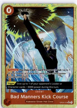 One Piece TCG PRB-02 Bad Manners Kick Course (Alternate Art) OP04-016 Near Mint - Image 1