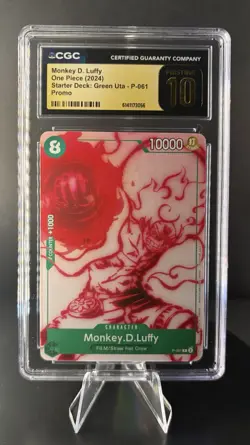 2024 ONE PIECE STARTER DECK ST16-GREEN UTA #061 MONKEY D. LUFFY CGC 10 PRISTINE - Image 1
