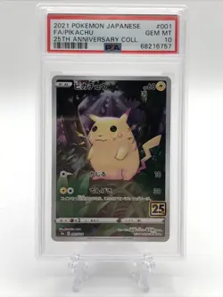 2021 Pokemon 25th Anniversary Japanese Pikachu PSA 10 Graded Trading Card - Image 1