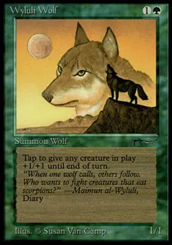 1x Wyluli Wolf (Light) Light Play, English Arabian Nights MTG Magic - Image 1