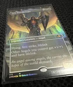 MTG Lyra Dawnbringer *BORDERLESS FOIL* Dominaria Remastered 413 NM - Image 1