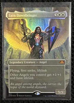 MTG Lyra Dawnbringer *BORDERLESS FOIL* Dominaria Remastered 413 NM - Image 2