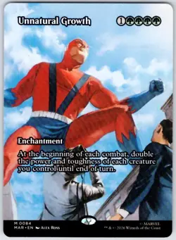 Unnatural Growth (Borderless) 84 Marvel Universe Eternal Magic: The Gathering NM - Image 1