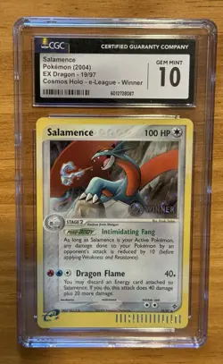2004 Pokemon Salamence 19/97 Cosmos Holo e-League Winner EX Dragon CGC 10 Swirl - Image 3