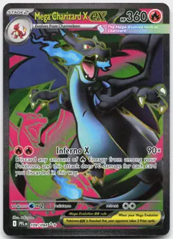 Mega Charizard X ex 109/094 Ultra Rare Phantasmal Flames Pokemon Holo Near Mint - Image 1