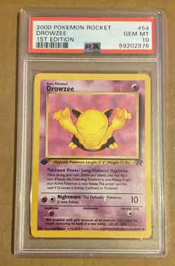 2000 Pokemon Rocket 1st Edition Drowzee # 54 PSA 10 - Image 1