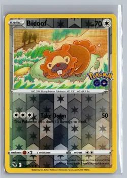 Bidoof 059/078 Common Pokemon GO Pokemon Reverse Holo Near Mint - Image 1