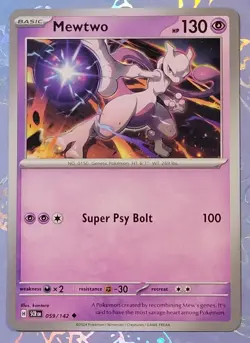Mewtwo 059/142 Stellar Crown Pokemon Card NM - Image 1