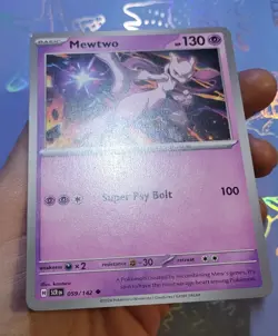 Mewtwo 059/142 Stellar Crown Pokemon Card NM - Image 4