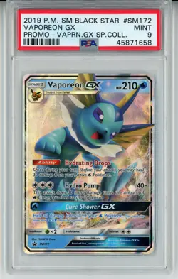 2019 POKEMON BLACK STAR PROMO VAPOREON GX #SM172 HOLO PSA 9 MINT #45871658 - Image 1
