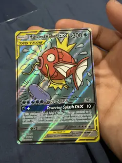 Pokemon TCG Magikarp & Wailord GX TAG TEAM Alt Full Art Holo UR 161/181 - Image 1