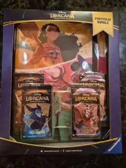 TCG Disney Lorcana Portfolio 4 Booster Packs/1 Portfolio First Chapter Lot of 4 - Image 1