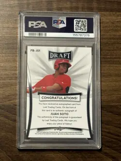 2018 Leaf Metal Draft Juan Soto Autograph RC Flashback 2017 #FB-JS1 PSA NM-MT 8 - Image 2