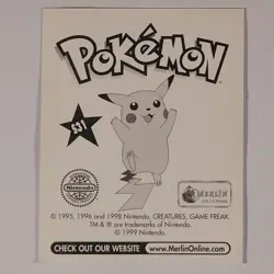 Gary S31- Merlin - Vintage Prism Holo Pokemon Sticker - NM - Image 2