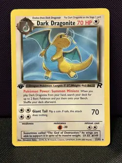 Pokemon TCG Team Rocket 1st Edition Dark Dragonite Rare NM - Image 1