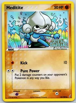 Meditite Reverse Holo Common Stamped Crystal Guardians 56/100 NM - Image 1