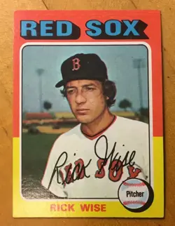 1975 Topps Mini Baseball #56 Rick Wise SET BREAK NM vintage RED SOX - Image 1