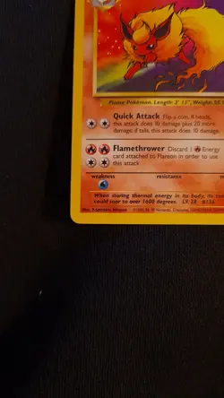 Pokemon TCG Flareon Card 19/64 Jungle Unlimited Rare Non-Holo NM - Image 5