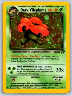 Dark Vileplume - Holo Rare - Team Rocket 13/82 Vintage Pokemon Card NM - Image 1