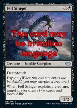 MTG FELL STINGER FOIL EXC - PUNGIGLIONE SINISTRO - VOW - MAGIC - Image 1