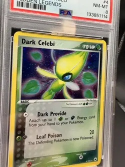 Pokemon TCG Dark Celebi Holo Rare Card Hidden Legends 4/101 PSA 8 - Image 3