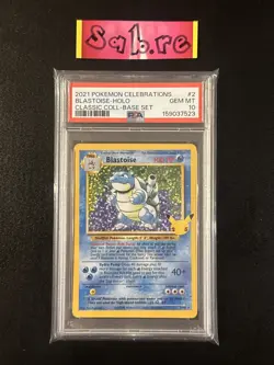 PSA 10 Blastoise Holo SWSH Celebrations 2/102 Pokemon Card - Image 1
