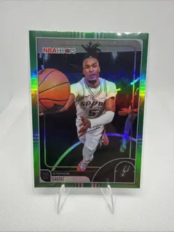 2025-26 NBA Hoops Basketball GREEN HOLO Stephon Castle San Antonio Spurs - Image 1