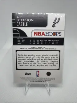 2025-26 NBA Hoops Basketball GREEN HOLO Stephon Castle San Antonio Spurs - Image 2