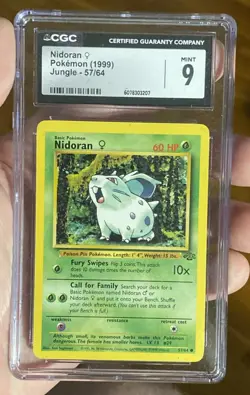 CGC 9 MINT Nidoran Jungle 57/64 Pokemon 1999 Non-Holo - Image 1