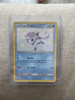 Pokemon Alolan Vulpix TCG Holo Card SV8/SV94 Shiny - Image 1